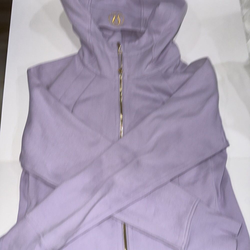 Lululemon Scuba Full Zip Hooded Fleece Hoodie Lilac Ether /Gold Women US12
